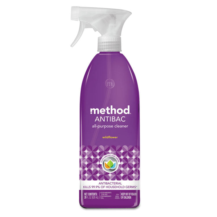 Method - Antibac All-Purpose Cleaner, Wildflower, 28 oz Spray Bottle, 8/Carton