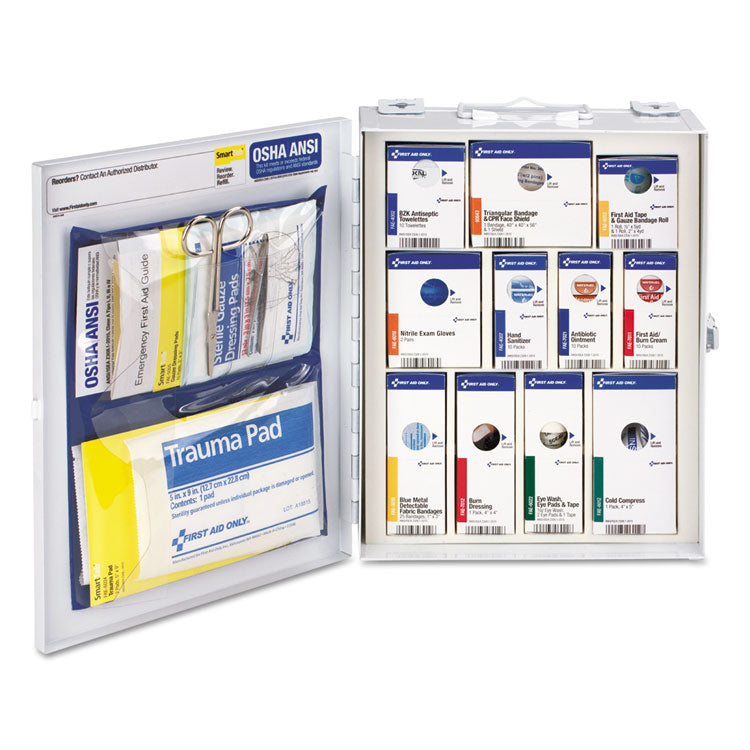 First Aid Only - ANSI 2015 SmartCompliance Food Service Cabinet w/o Medication, 25 People, 94 Pieces, Metal Case (8360943)