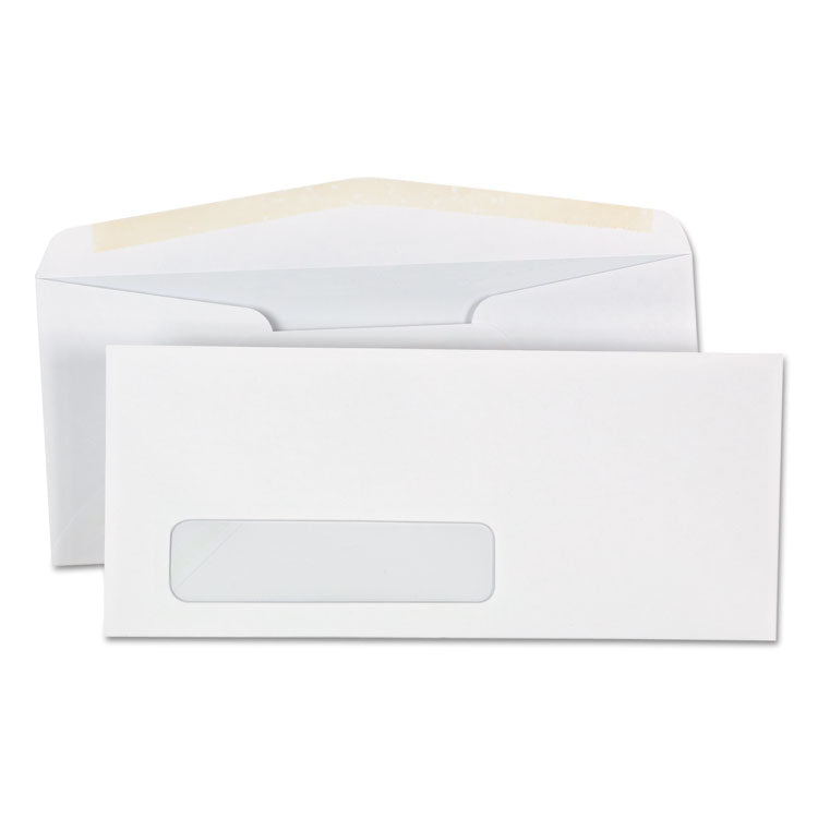 Universal - Open-Side Business Envelope, 1 Window, #10, Commercial Flap, Gummed Closure, 4.13 x 9.5, White, 500/Box