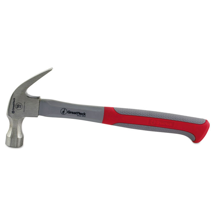 Great Neck - 16 oz Claw Hammer with High-Visibility Orange Fiberglass Handle