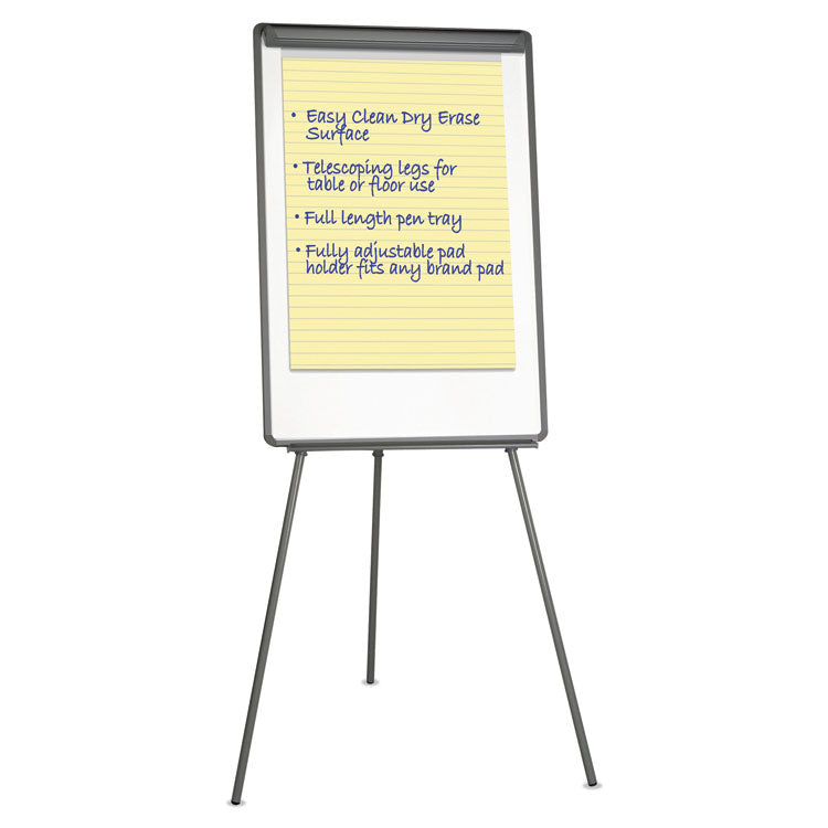 Universal - Dry Erase Board with Tripod Easel, 29 x 41, White Surface, Black Frame