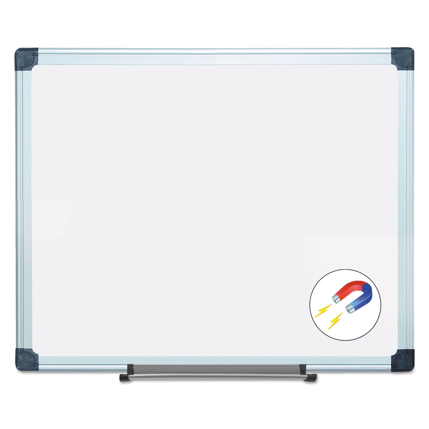 Value Lacquered Steel Magnetic Dry Erase Board, 24" x 36", White Surface, Satin Aluminum Frame