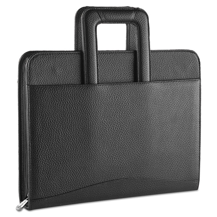 Universal - Zip-Around Padfolio, Vinyl, 14 1/2 x 2 1/2 x 11 1/2, Black