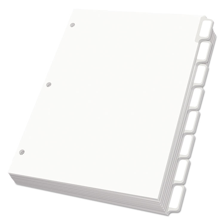 Oxford - Custom Label Tab Dividers with Self-Adhesive Tab Labels, 8-Tab, 11 x 8.5, White, 25 Sets