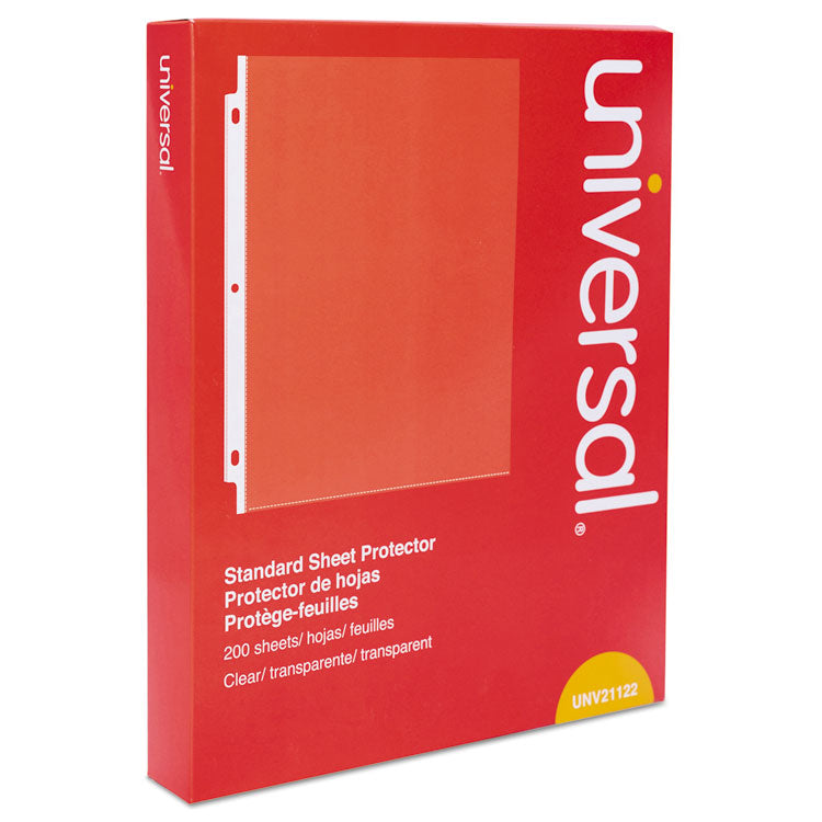 Universal - Standard Sheet Protector, Standard, 8.5 x 11, Clear, 200/Box