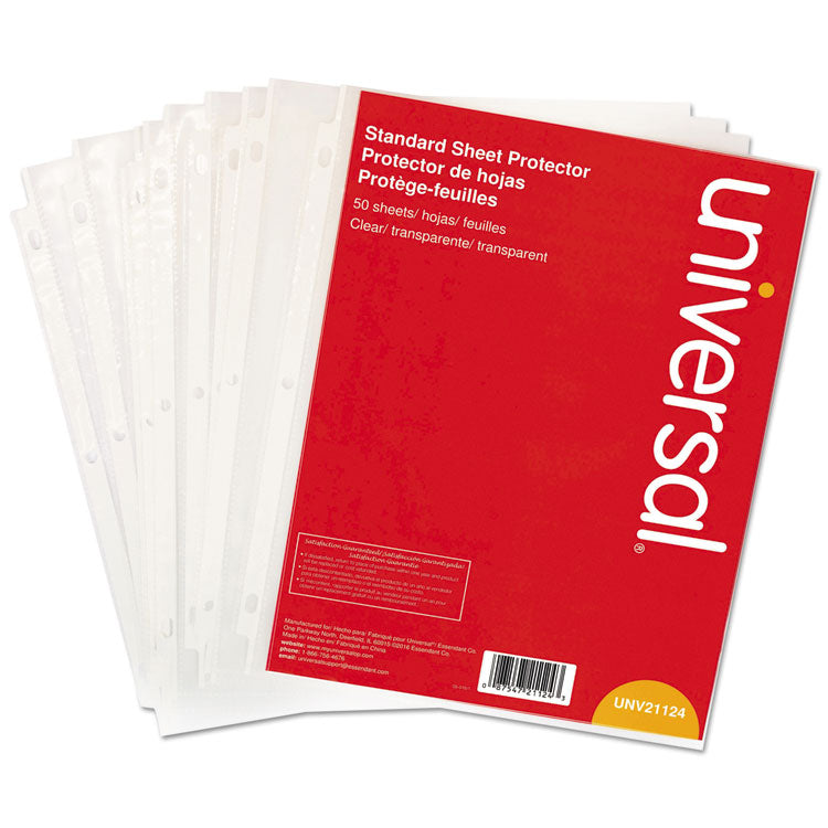 Universal - Top-Load Poly Sheet Protectors, Standard Gauge, Letter, Clear, 50/Pack