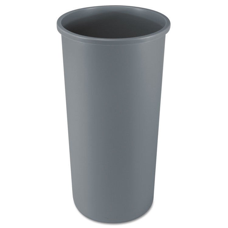 Rubbermaid Commercial - Untouchable Large Plastic Round Waste Receptacle, 22 gal, Plastic, Gray