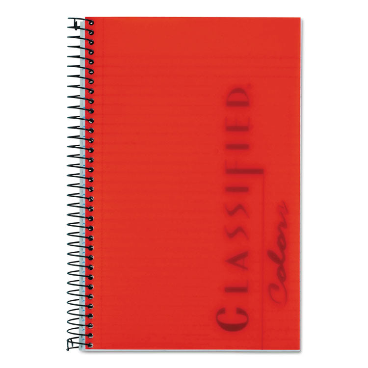 TOPS - Color Notebooks, 1-Subject, Narrow Rule, Ruby Red Cover, (100) 8.5 x 5.5 White Sheets