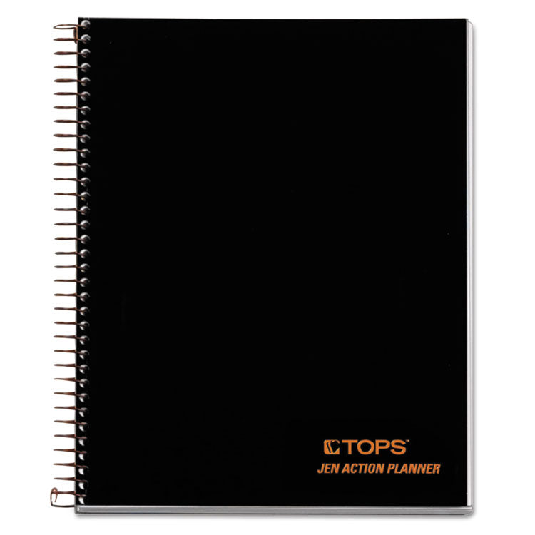 TOPS - JEN Action Planner, 1-Subject, Narrow Rule, Black Cover, (84) 8.5 x 6.75 Sheets
