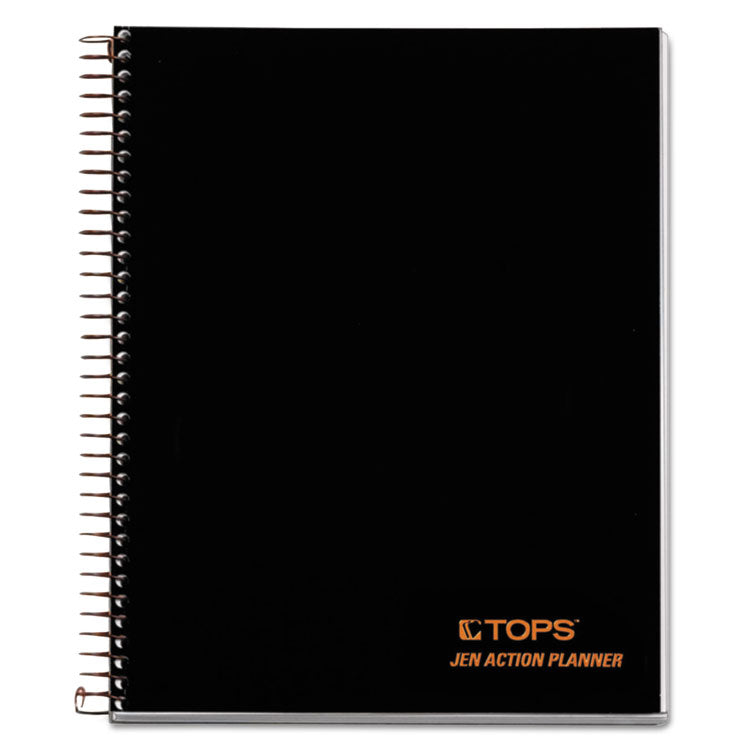 TOPS - JEN Action Planner, 1-Subject, Narrow Rule, Black Cover, (100) 8.5 x 6.75 Sheets