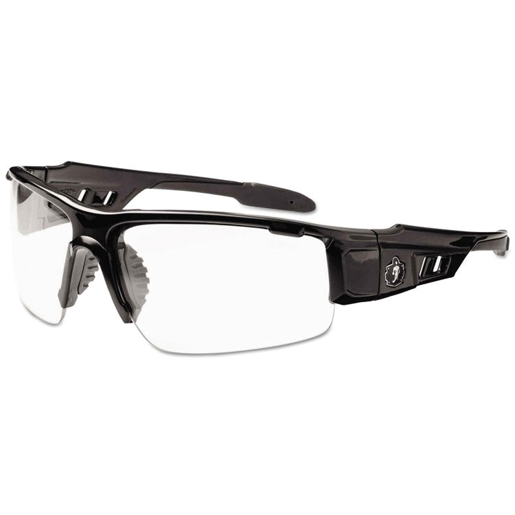 ergodyne - Skullerz Dagr Safety Glasses, Black Frame/Clear Lens, Nylon/Polycarb