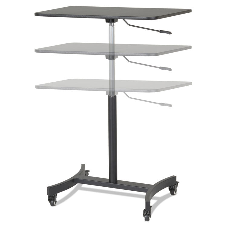 Victor - DC500 High Rise Collection Mobile Adjustable Standing Desk, 30.75" x 22" x 29" to 44", Black