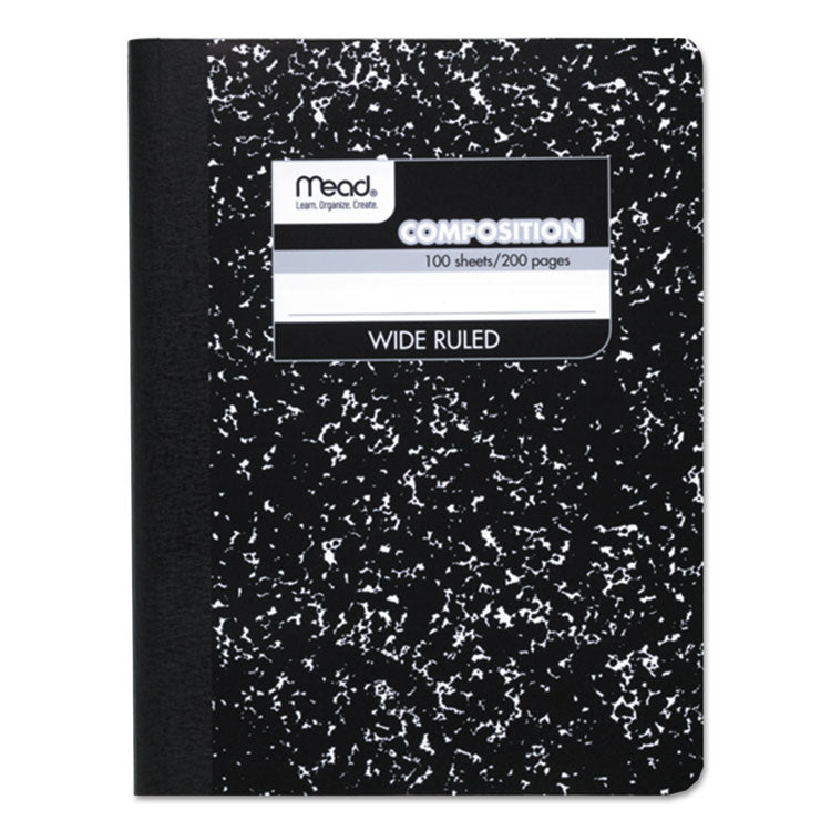 Mead - Composition Book, Wide/Legal Rule, Black Cover, (100) 9.75 x 7.5 Sheets