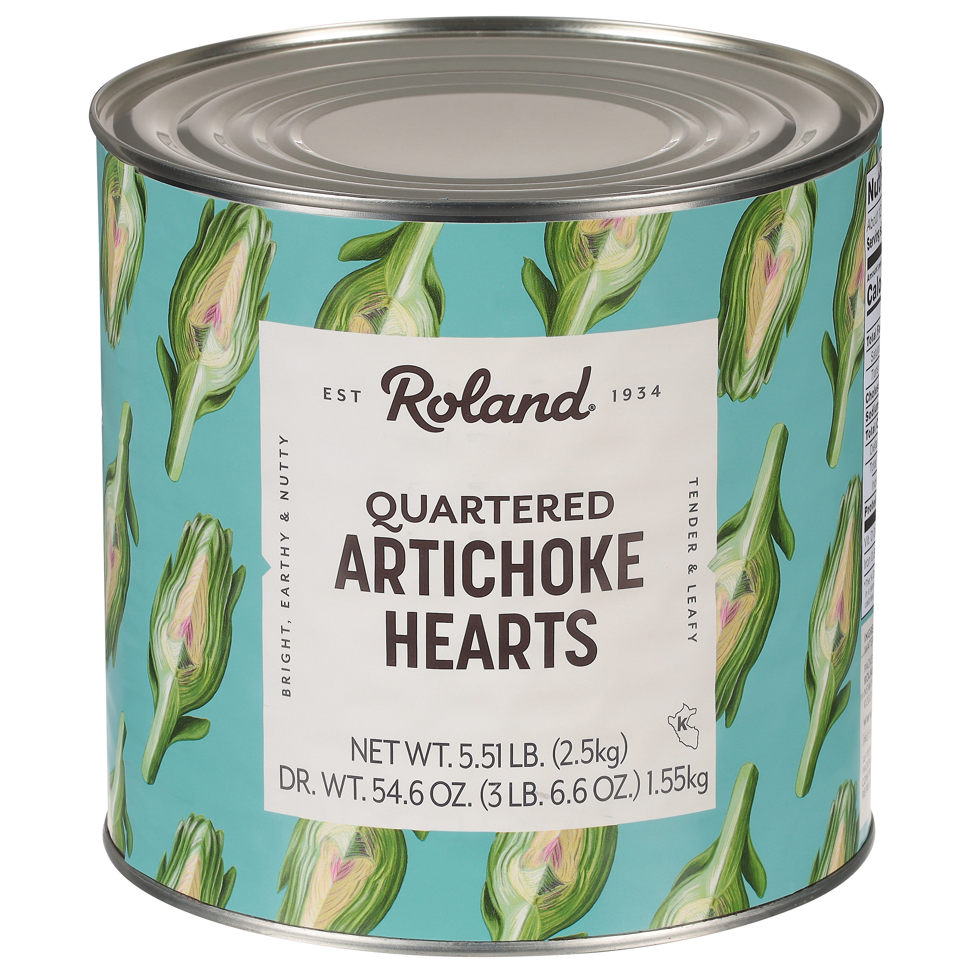 Roland Quartered Artichoke Hearts 5.51 lb - Case of 6