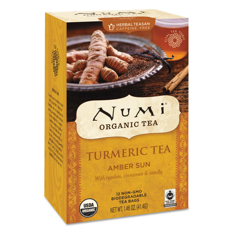 Numi - Turmeric Tea, Amber Sun, 1.46 oz Bag, 12/Box
