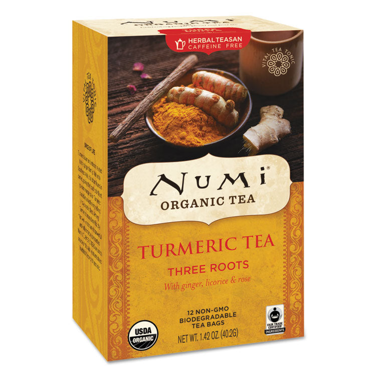 Numi - Turmeric Tea, Three Roots, 1.42 oz Bag, 12/Box