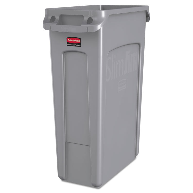 Rubbermaid Commercial - Slim Jim with Venting Channels, 23 gal, Plastic, Gray