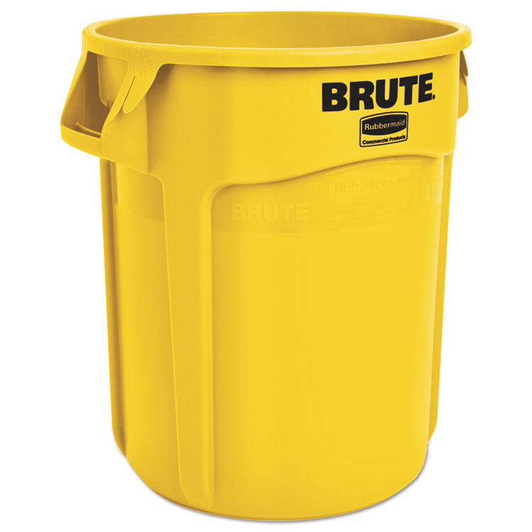 Rubbermaid Commercial - Vented Round Brute Container, 20 gal, Plastic, Yellow