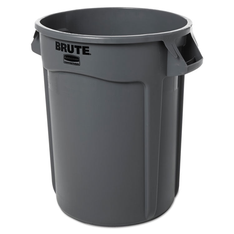 Rubbermaid Commercial - Vented Round Brute Container, 32 gal, Plastic, Gray
