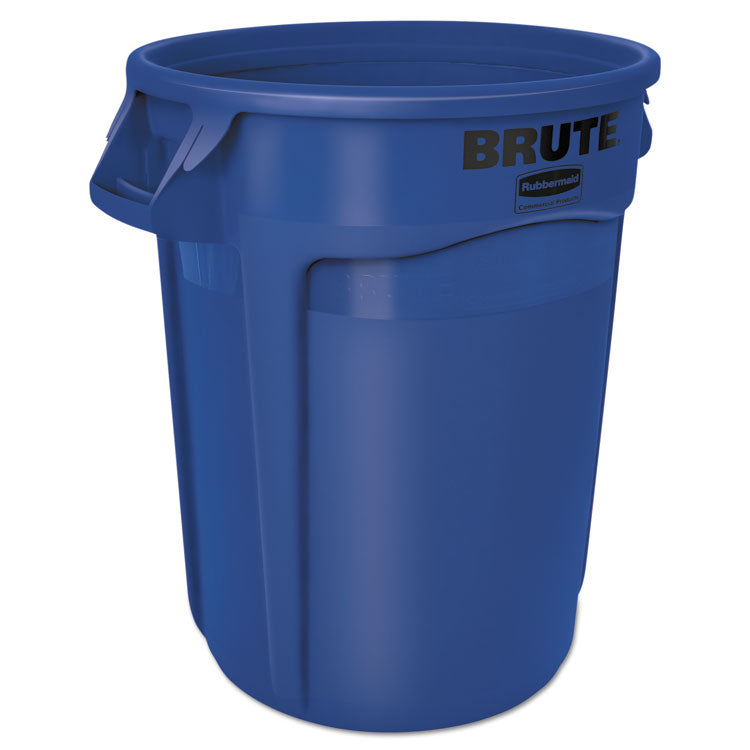 Rubbermaid Commercial - Vented Round Brute Container, 32 gal, Plastic, Blue