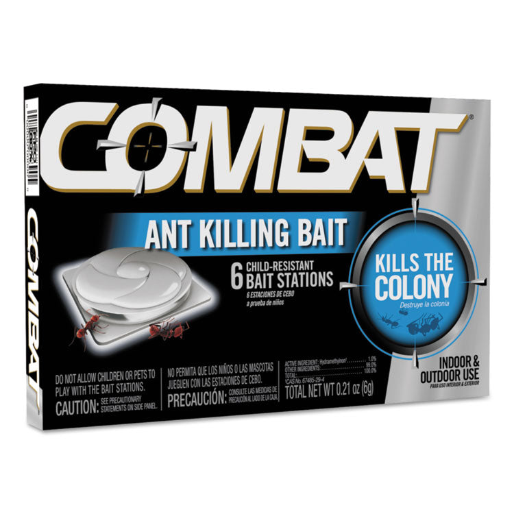 Combat - Combat Ant Killing System, Child-Resistant, Kills Queen and Colony, 6/Box, 12 Boxes/Carton