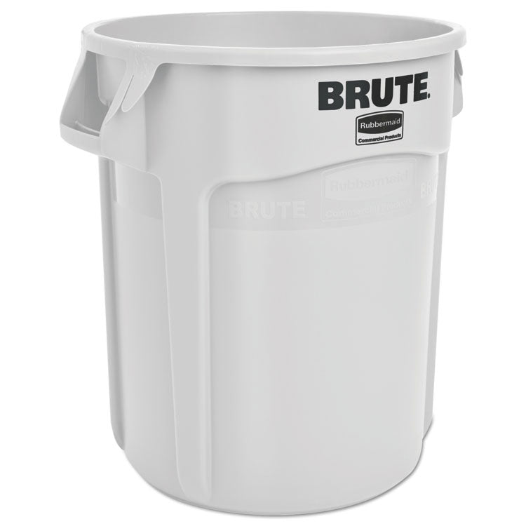 Rubbermaid Commercial - Vented Round Brute Container, 20 gal, Plastic, White