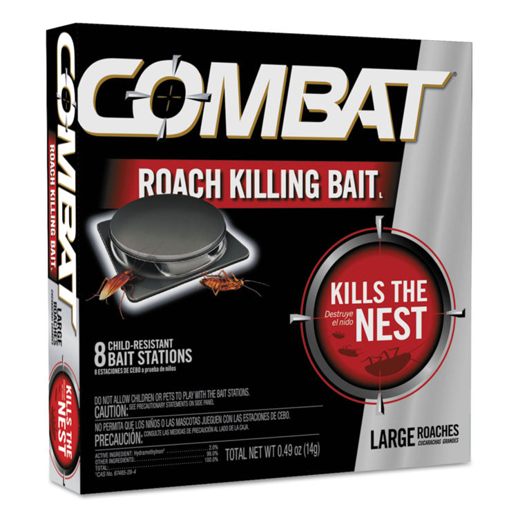 Combat - Source Kill Large Roach Killing System, Child-Resistant Disc, 8/Box