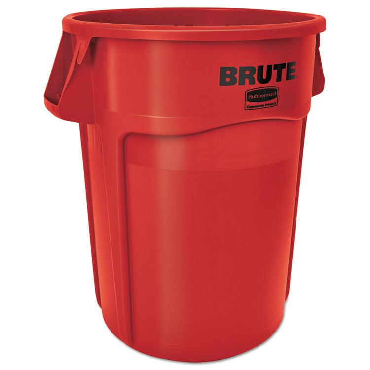 Rubbermaid Commercial - Vented Round Brute Container, 44 gal, Plastic, Red