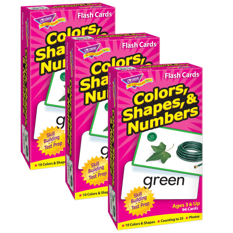 TREND - Colors, Shapes, & Numbers Skill Drill Flash Cards, Pack of 3