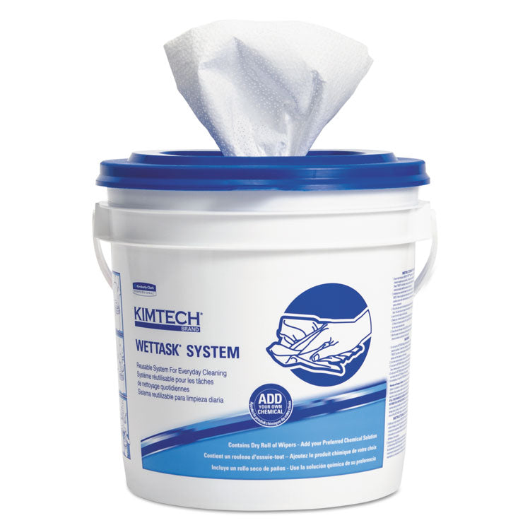 Critical Clean Wipers for Bleach, Disinfectants, Sanitizers WetTask Customizable Wet Wiping System,90/Roll, 6 Rolls/Bucket/CT