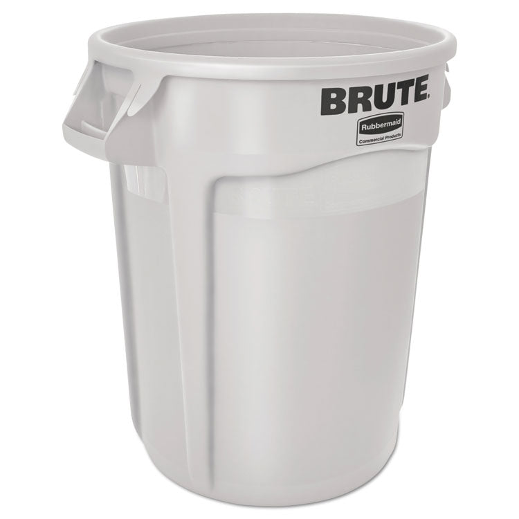 Rubbermaid Commercial - Vented Round Brute Container, 10 gal, Plastic, White