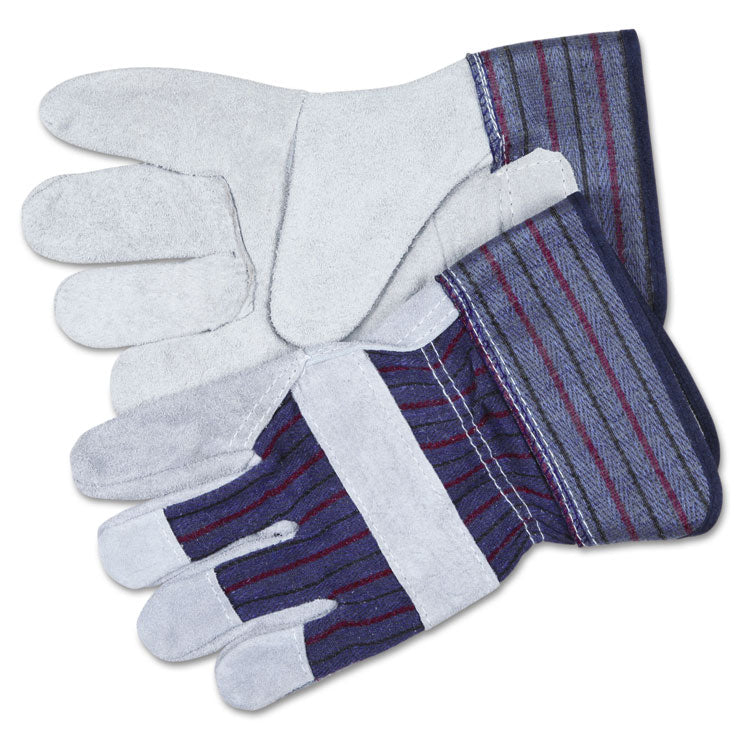 MCR Safety - Split Leather Palm Gloves, X-Large, Gray, Pair