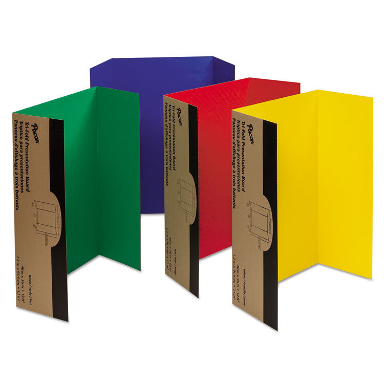 Pacon - Spotlight Corrugated Presentation Display Boards, 48 x 36, Blue, Green, Red, Yellow, 4/Carton