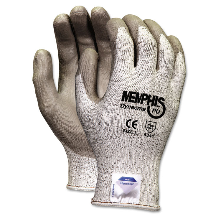 MCR Safety - Memphis Dyneema Polyurethane Gloves, Medium, White/Gray, Pair