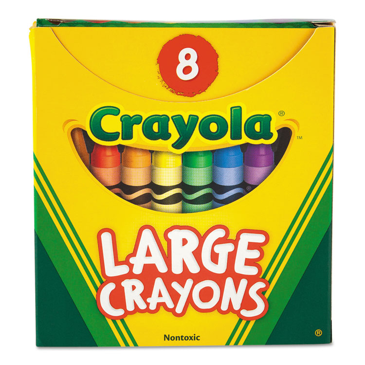 Crayola - Large Crayons, Tuck Box, 8 Colors/Box