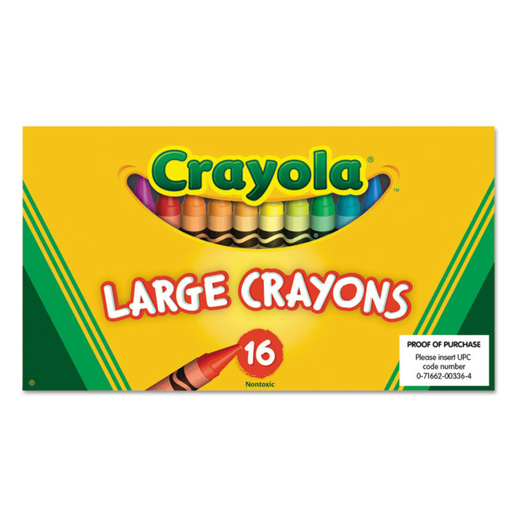 Crayola - Large Crayons, Lift Lid Box, 16 Colors/Box