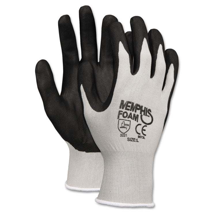 MCR Safety - Economy Foam Nitrile Gloves, X-Large, Gray/Black, 12 Pairs