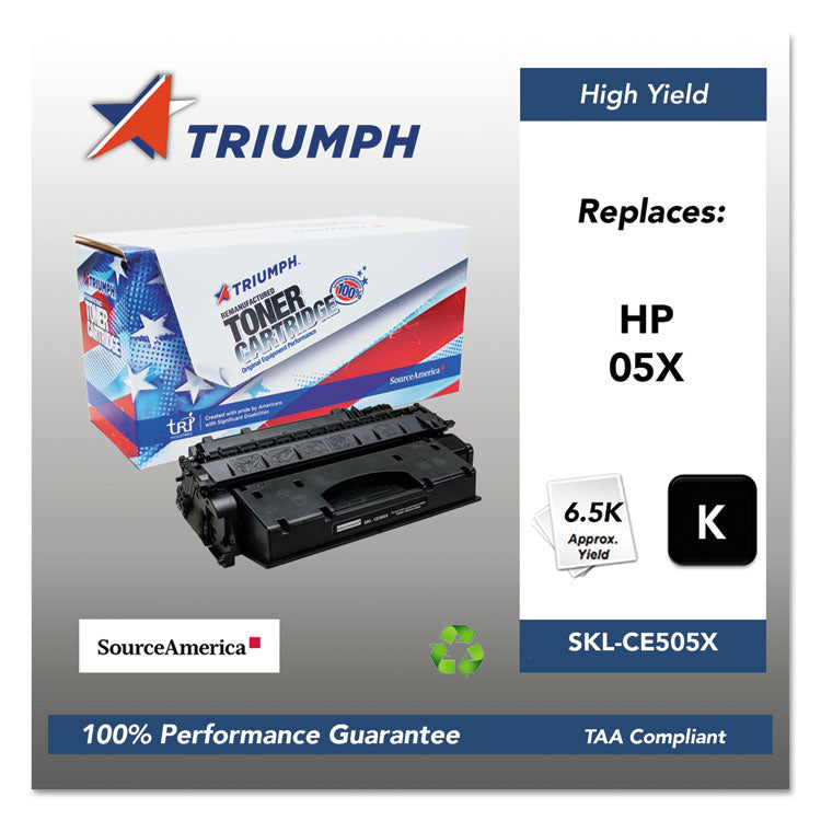 Triumph - 751000NSH0967 Remanufactured CE505X (05X) High-Yield Toner, 6,500 Page-Yield, Black