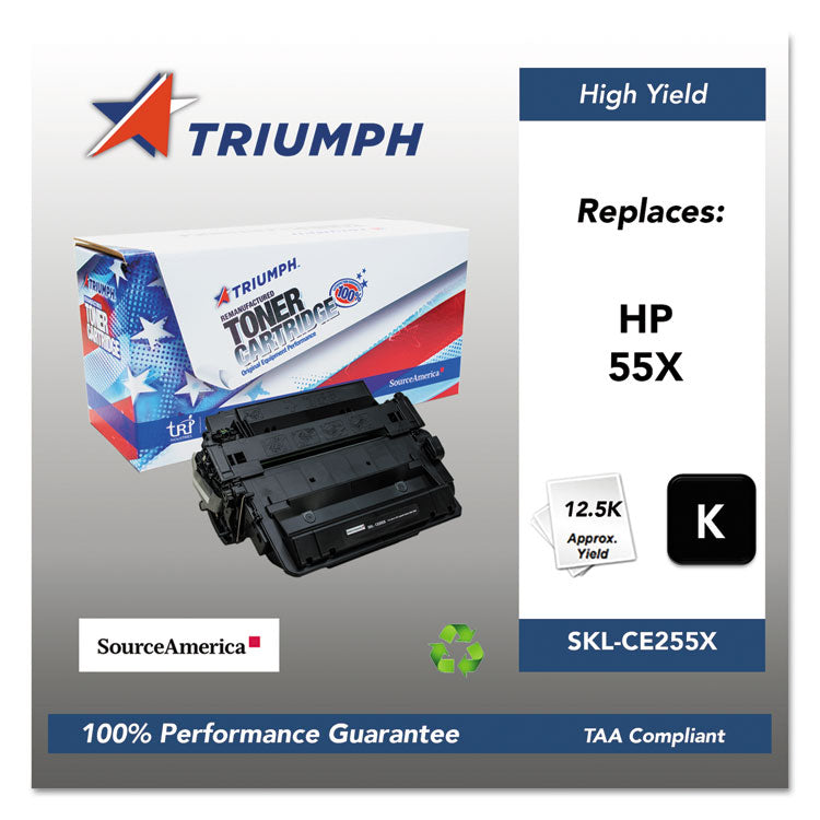 Triumph - 751000NSH1098 Remanufactured CE255X (55X) High-Yield Toner, 12,500 Page-Yield, Black