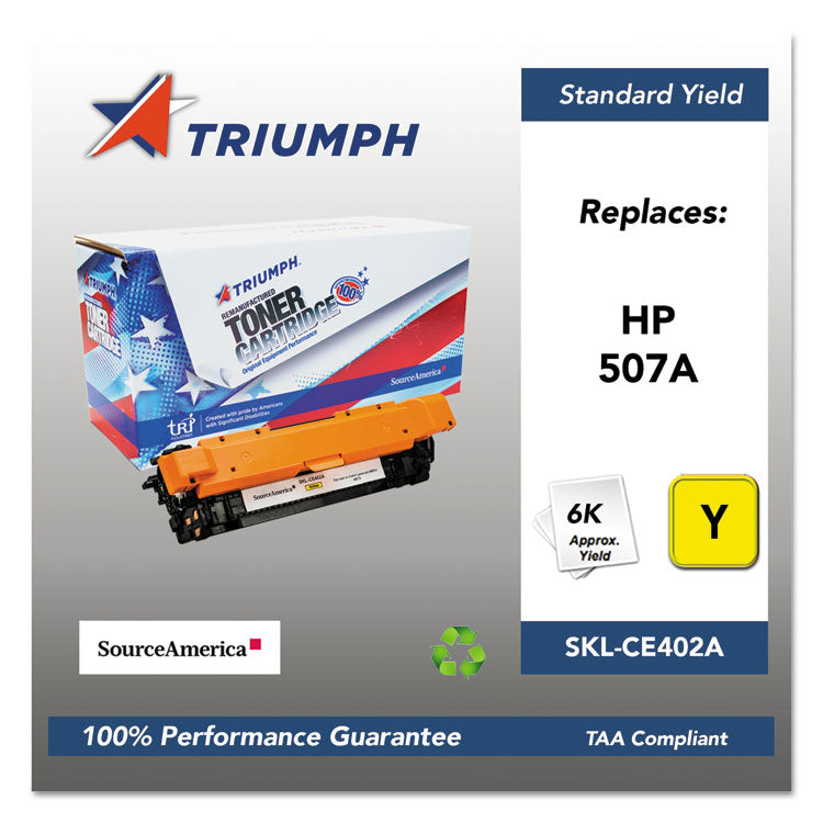 Triumph - 751000NSH1281 Remanufactured CE402A (507A) Toner, 6,000 Page-Yield, Yellow