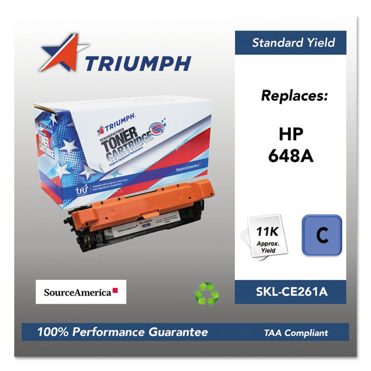 Triumph - 751000NSH1115 Remanufactured CE261A (648A) Toner, 11,000 Page-Yield, Cyan