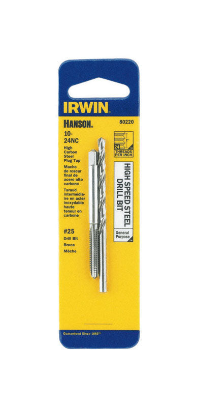 IRWIN - Irwin Hanson High Carbon Steel HCS Tap and HSS Drill Bit Set 10 - 24 2 pc - Case of 3