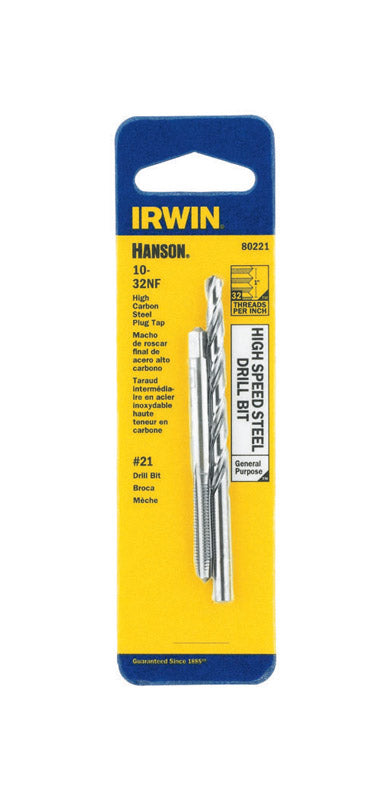 IRWIN - Irwin Hanson High Carbon Steel HCS Tap and HSS Drill Bit Set 10 - 32 2 pc - Case of 3