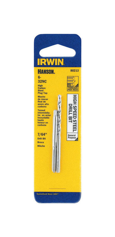 IRWIN - Irwin Hanson High Carbon Steel HCS Tap and HSS Drill Bit Set 6 - 32 2 pc - Case of 3