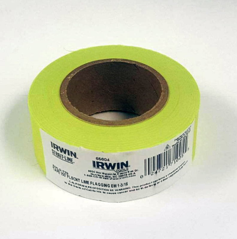 IRWIN - Irwin Strait-Line 150 ft. L X 1-3/16 in. W PVC Flagging Tape Lime