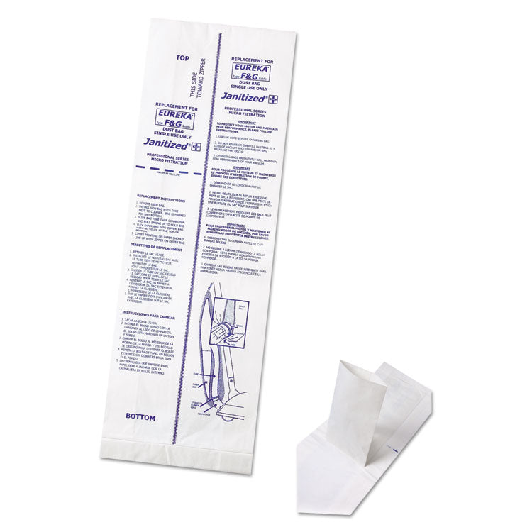 Janitized - Vacuum Filter Bags Designed to Fit Eureka F and G, 100/Carton