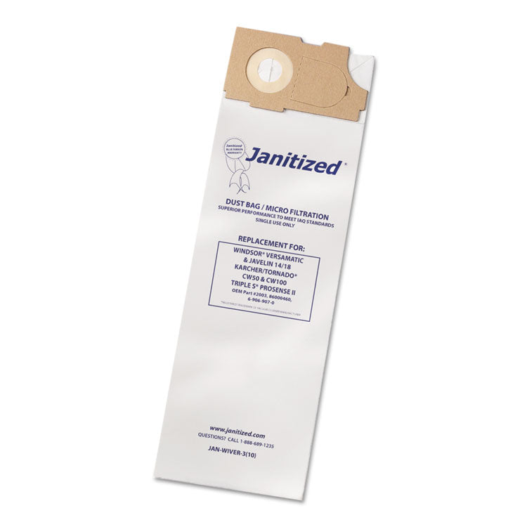 Janitized - Vacuum Filter Bags Designed to Fit Windsor Versamatic, 100/CT