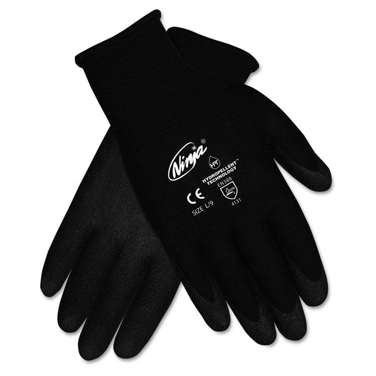 MCR Safety - Ninja HPT PVC coated Nylon Gloves, X-Large, Black, Pair (8803538)