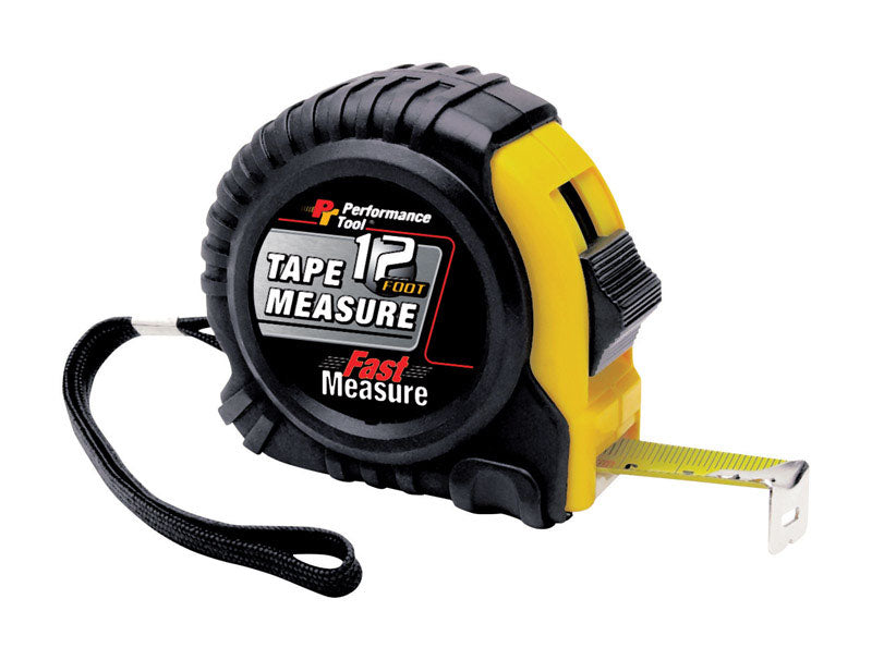 PERFORMANCE TOOL - Performance Tool 12 ft. L X 5/8 in. W Tape Measure 1 pk - Case of 4