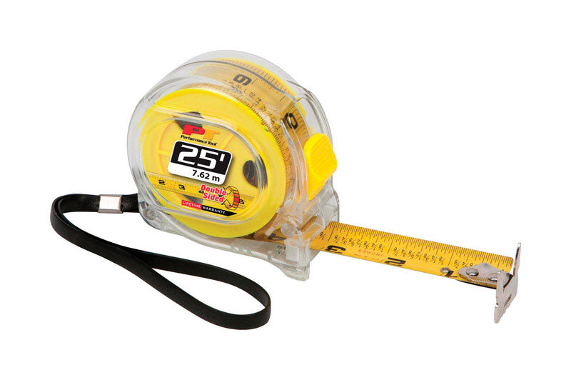 PERFORMANCE TOOL - Performance Tool 25 ft. L X 1 in. W Double Sided Tape Measure 1 pk - Case of 8